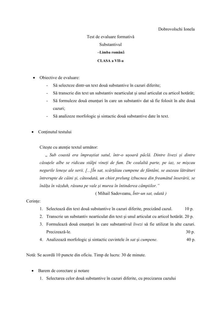 Academiaabc Evaluare Substantivul Clasa A Vii A Hot Sex Picture 